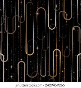 Seamless pattern decorated with chains and pearls.