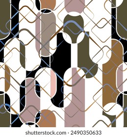 Seamless pattern decorated with chains and pearls.