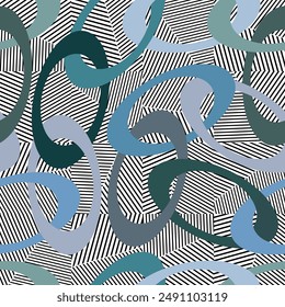 Seamless pattern decorated with chains and pearls.