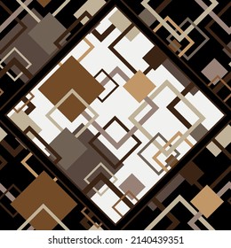 Seamless pattern decorated with chains and shapes