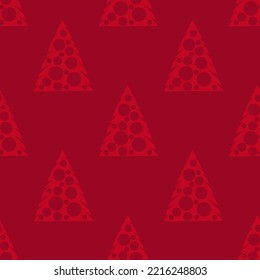 Seamless pattern with decorated Christmas tree. Festive flat style design for packaging and print. Vector.