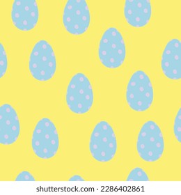 Seamless pattern with decorated eggs. Easter themed background. Pencil texture.