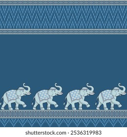 Patrón sin fisuras con elefantes decorados. Elefante étnico. Fondo sin fin de Vector