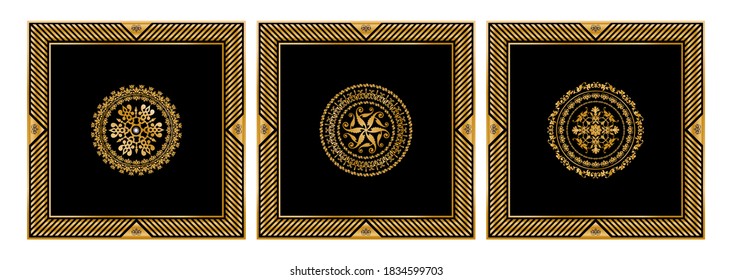 Seamless pattern decorated with gold chains and floral.