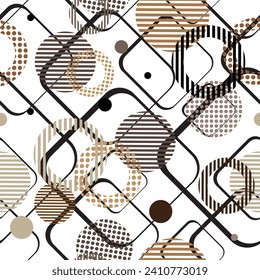 Seamless pattern decorated with gold chains and floral.
