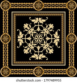 Seamless pattern decorated with precious stones, gold chains and pearls.