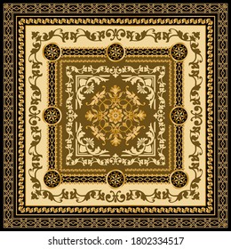 Seamless pattern decorated with precious stones, gold chains and pearls.