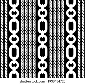 Seamless pattern decorated with precious stones, chains