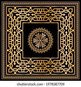 Seamless pattern decorated with precious stones, gold chains and pearls.