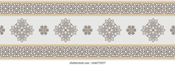 Seamless pattern decorated with precious stones, gold chains and pearls.