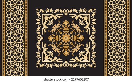 Seamless pattern decorated with precious stones, gold chains and pearls.