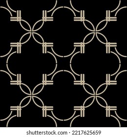 Seamless pattern decorated with precious stones, gold chains and pearls.