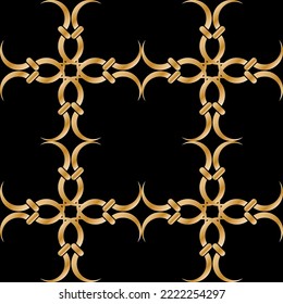Seamless pattern decorated with precious stones, gold chains and pearls.