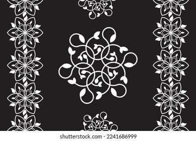 Seamless pattern decorated with precious stones, chains and pearls.