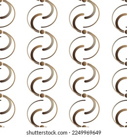 Seamless pattern decorated with precious stones, gold chains and pearls.