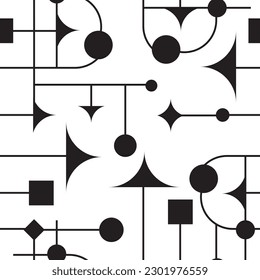 Seamless pattern decorated with precious stones, gold chains and pearls.