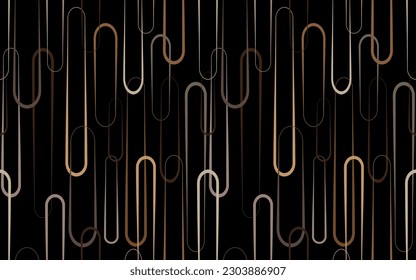 Seamless pattern decorated with precious stones, gold chains and pearls.