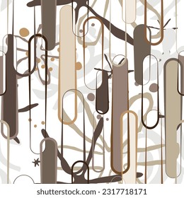 Seamless pattern decorated with precious stones, gold chains and pearls.