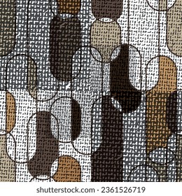 Seamless pattern decorated with precious stones, gold chains and pearls.