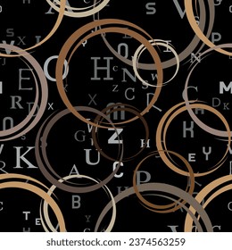 Seamless pattern decorated with precious stones, gold chains and pearls.