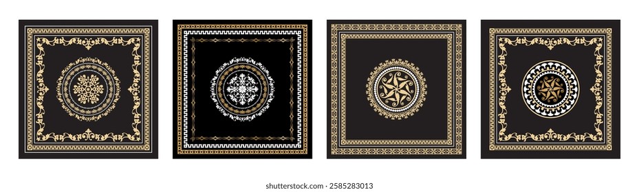 Seamless pattern decorated with precious stones, gold chains and pearls.