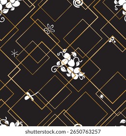 Padrão perfeito decorado com pedras preciosas, correntes de ouro e pérolas.