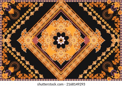 Seamless pattern decorated with Thai patterns.