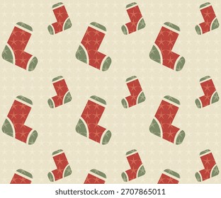 seamless pattern decoration with christmas sock