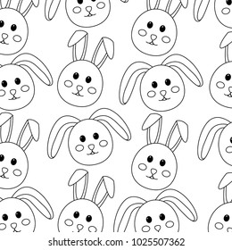 seamless pattern decoration face rabbit image