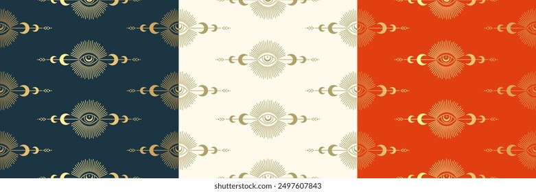 Seamless pattern decoration magic concept illustration. Halloween vector endless texture for digital paper