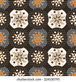 Seamless pattern for decoration, patterns in the form of flowers. Print for paper wallpaper, tiles, textiles. Vector illustration.