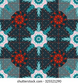 Seamless pattern for decoration, patterns in the form of flowers. Print for paper wallpaper, tiles, textiles. Vector illustration