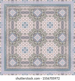 Seamless pattern for decoration. Print for paper wallpaper, tiles, textiles, neckerchief. Scafr design.
