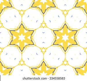 Seamless pattern for decoration. Print for paper wallpaper, tiles, textiles. Vector illustration. Hexagonal background.