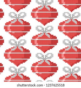 Seamless pattern. Decorations for the Christmas tree pattern. Vintage pattern