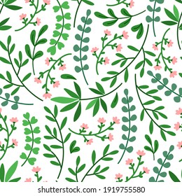 Seamless pattern with decorative, abstract flowers. Suitable for printing on fabric, wrapping paper, packaging, wall paper. 