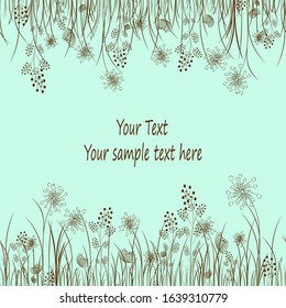 Seamless pattern with decorative abstract herbs. Design for greeting card, fabric, wallpaper, background.
