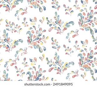 seamless pattern with decorative abstract leaves on pastel spring  summer pattern. Perfect for wrapping paper, backgrounds, scrapbooking and textile