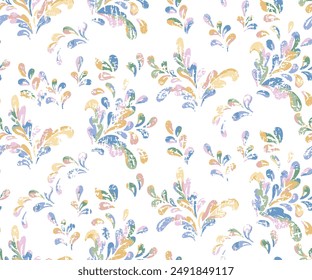 seamless pattern with decorative abstract leaves on easter summer pattern. Perfect for wrapping paper, backgrounds, scrapbooking and textile