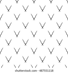 Seamless pattern of decorative abstract leaves, hand drawn design elements