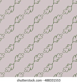 seamless pattern of decorative abstract leaves, hand drawn design elements