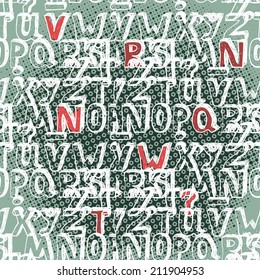 Seamless pattern decorative alphabet font style sketch 