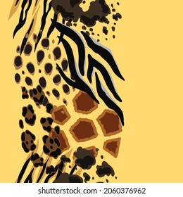 Seamless pattern with decorative animal print. African savannah fauna stylized ornament, fur texture.