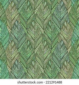 Seamless pattern with decorative autumn leaves. Colorful abstract background.