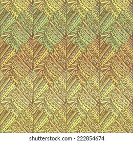 Seamless pattern with decorative autumn leaves. Colorful abstract background. 