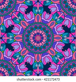 Seamless pattern. Decorative pattern in beautiful bright colors. Vector illustration