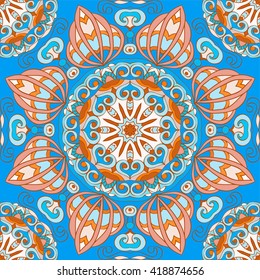Seamless pattern. Decorative pattern in beautiful colors. Vector illustration