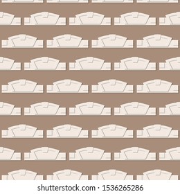 Seamless pattern with decorative belt with architectural details. Decoration of the wall fragment. Vector EPS10