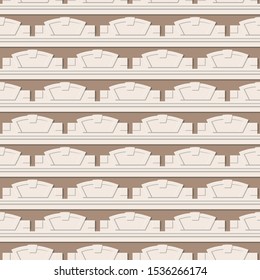 Seamless pattern with decorative belt with architectural details. Decoration of the wall fragment. Vector EPS10