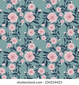 Seamless pattern with decorative bindweed